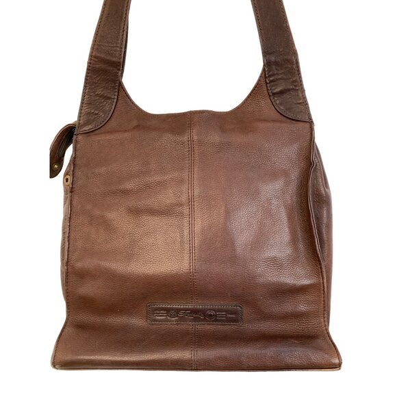 Womens VTG Fossil Brown Pebbled Leather Shoulder Bag Roomy Size Charm Detail GUC - Picture 8 of 16